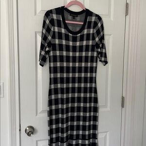 Banana Republic navy and white Checkered Dress